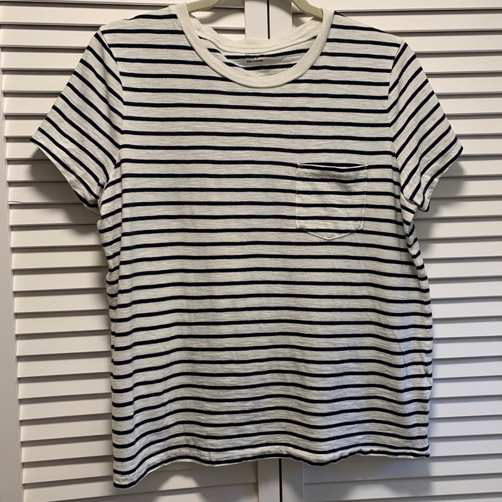 Madewell Striped Tee with Pocket